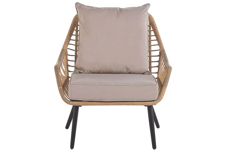 Cafeset Beliani Laureto Grå Natural||Beige||Black - Hagemøbler - Balkong - Balkongmøbler - Balkonggrupper