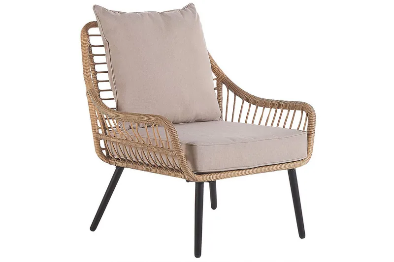 Cafeset Beliani Laureto Grå Natural||Beige||Black - Hagemøbler - Balkong - Balkongmøbler - Balkonggrupper