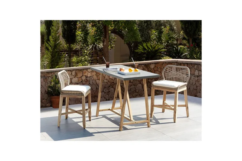 Cafeset Beliani Talamone Light wood - Hagemøbler - Balkong - Balkongmøbler - Balkonggrupper