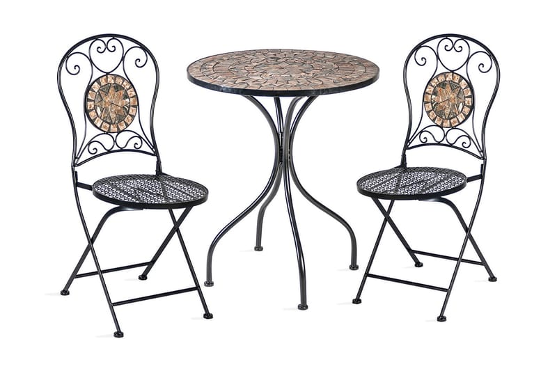 Cafesett MOSAIC bord og 2 stoler D60xH70cm - Cafesett - Balkonggrupper
