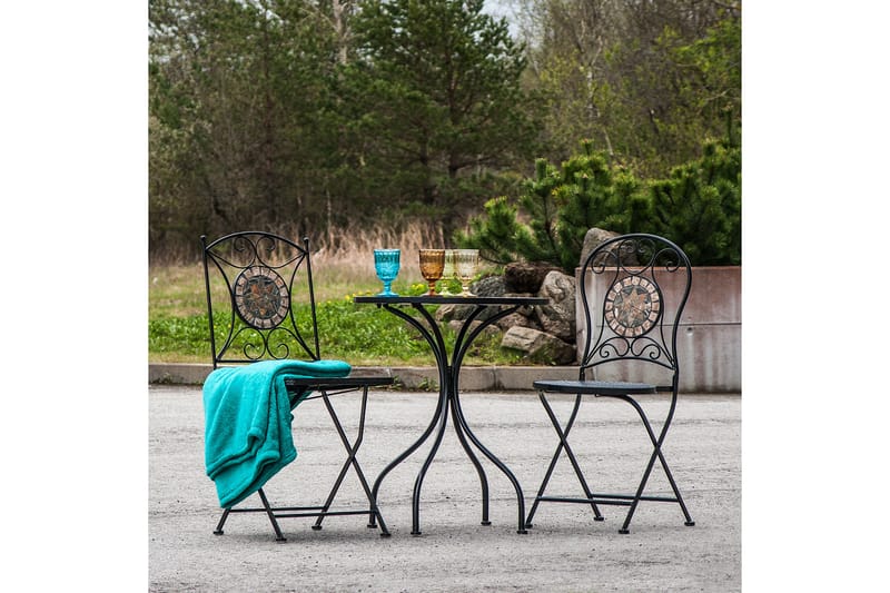 Cafesett MOSAIC bord og 2 stoler D60xH70cm - Balkonggrupper - Cafesett