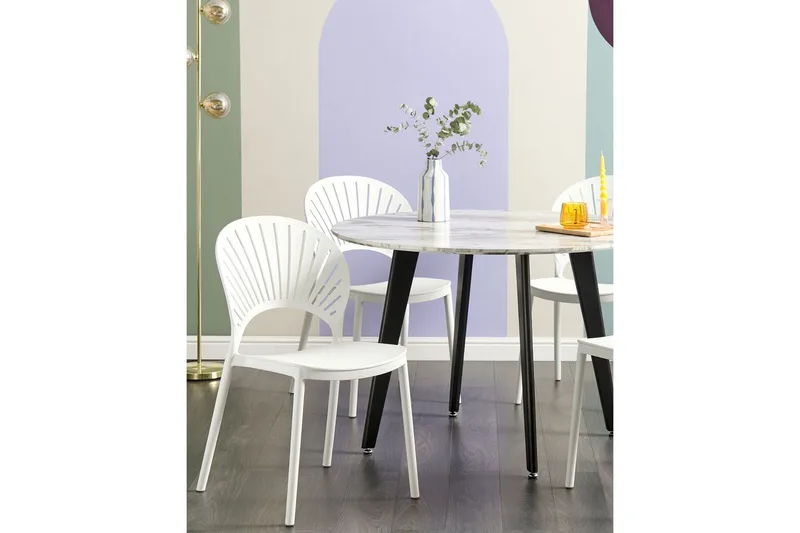 Casarano Spisestol Utendørs - Hvit - Hagemøbler - Balkong - Balkongmøbler - Balkongstoler