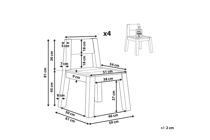 Coteto Spisestol Utendørs - Lysebrun - Hagemøbler - Balkong - Balkongmøbler - Balkongstoler
