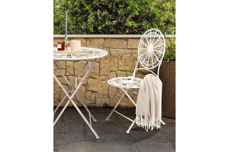 Dursley Spisestol Utendørs - Hvit - Hagemøbler - Balkong - Balkongmøbler - Balkongstoler