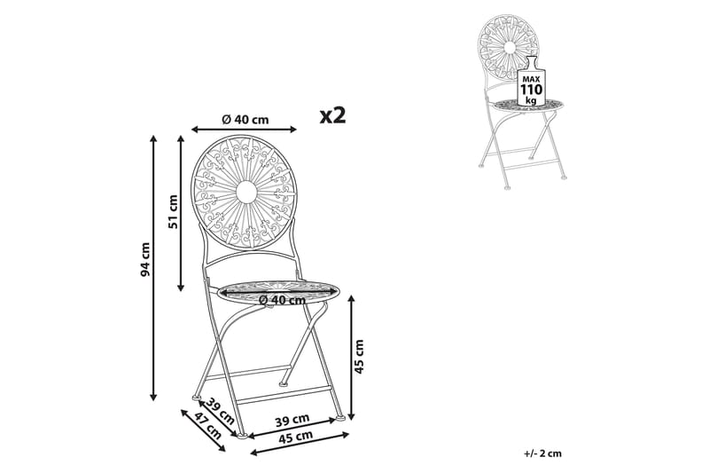 Dursley Spisestol Utendørs - Hvit - Hagemøbler - Balkong - Balkongmøbler - Balkongstoler