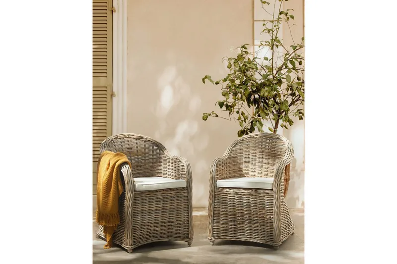 Fåtölj Beliani Susua Ii set om 2 Ljusbeige - Hagemøbler - Balkong - Balkongmøbler - Balkongstoler