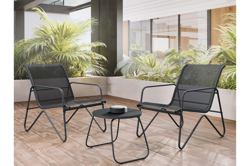 Glenhollow Cafesett Utendørs - Grå - Hagemøbler - Balkong - Balkongmøbler - Balkonggrupper