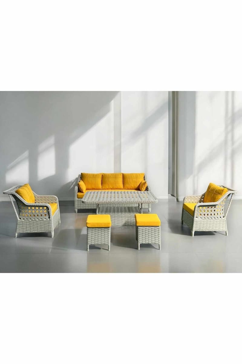 Hage-loungesett Atelier Del Sofa Rondi (175 x 78 x 60 cm) Gul grå - Hagemøbler - Balkong - Balkongmøbler - Balkonggrupper