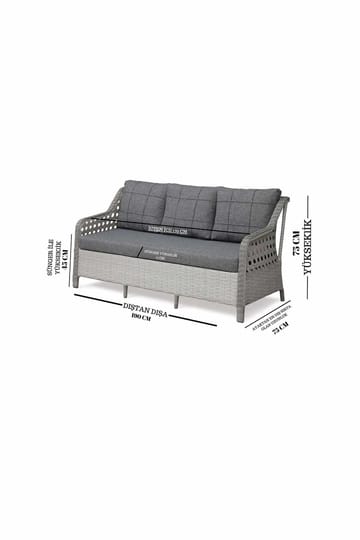 Hage-loungesett Atelier Del Sofa Rondi (175 x 78 x 60 cm) Krembrun - Hagemøbler - Balkong - Balkongmøbler - Balkonggrupper