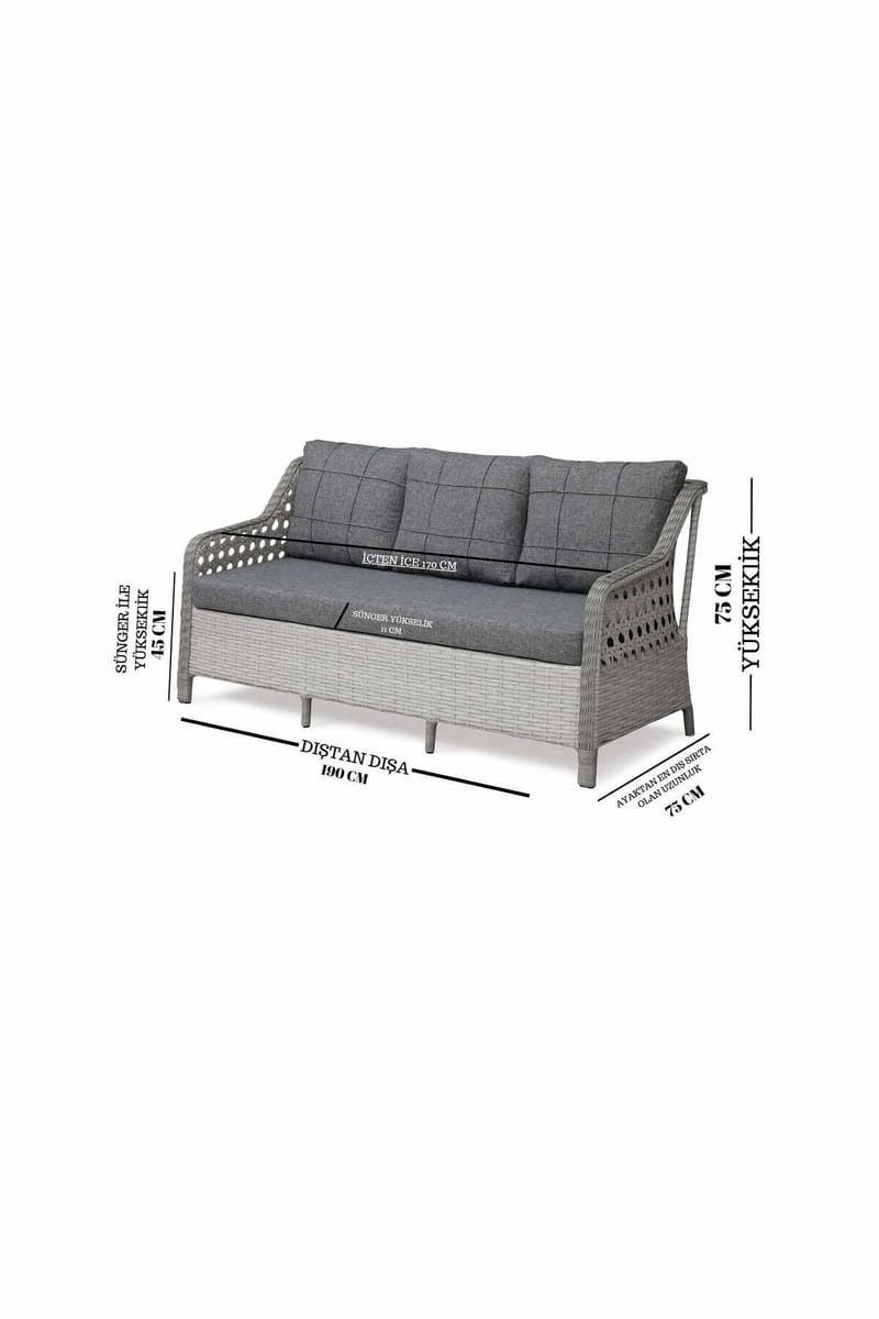 Hage-loungesett Atelier Del Sofa Rondi (175 x 78 x 60 cm) Krembrun - Hagemøbler - Balkong - Balkongmøbler - Balkonggrupper