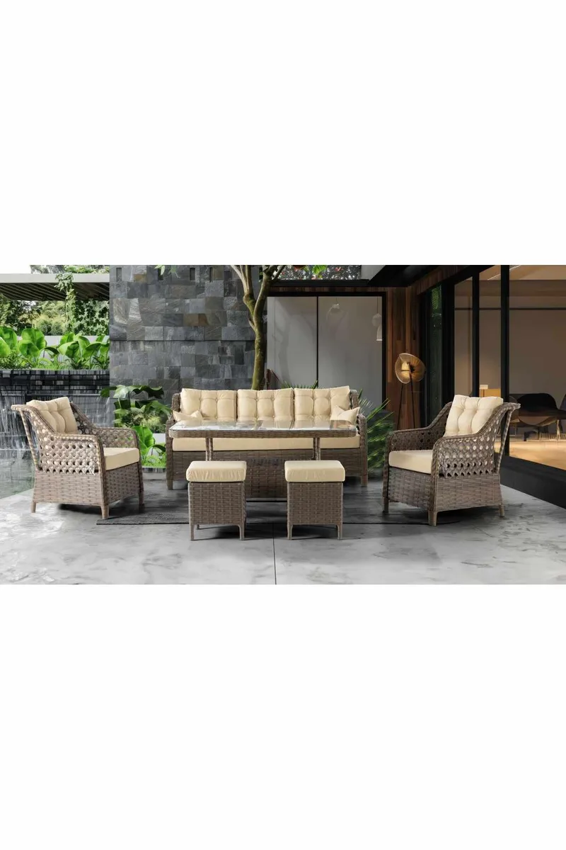 Hage-loungesett Atelier Del Sofa Rondi (175 x 78 x 60 cm) Krembrun, undefined
