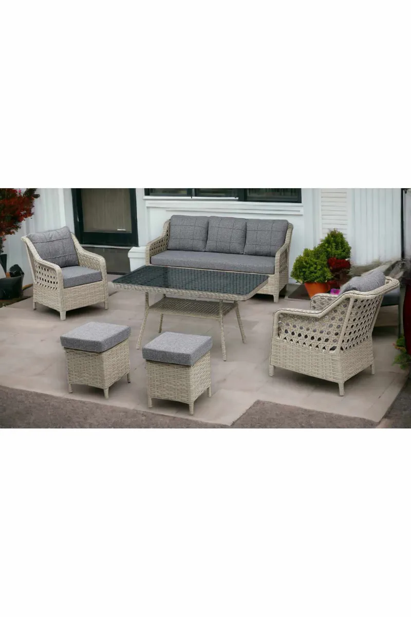 Hage-loungesett Atelier Del Sofa Rondi (175 x 78 x 60 cm) Mørk grå honning, Mørkegrå, honning