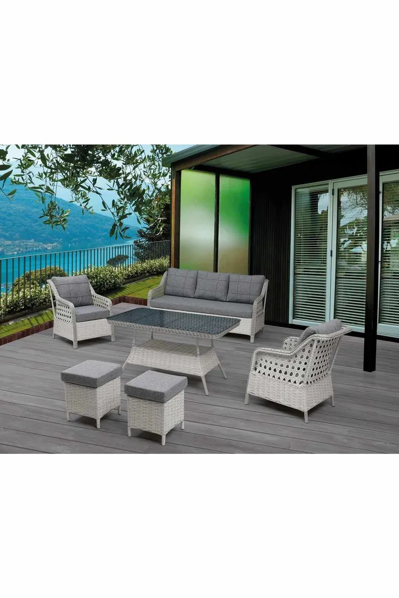 Hage-loungesett Atelier Del Sofa Rondi (175 x 78 x 60 cm) Mørk grå lys grå, Mørkegrå lysegrå