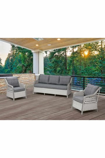 Hage-loungesett Atelier Del Sofa Rondi (175 x 78 x 60 cm) Mørk grå lys grå - Mørkegrå lysegrå - Hagemøbler - Balkong - Balkongmøbler - Balkonggrupper