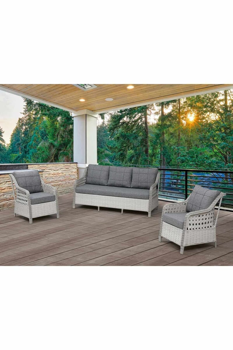 Hage-loungesett Atelier Del Sofa Rondi (175 x 78 x 60 cm) Mørk grå lys grå - Mørkegrå lysegrå - Hagemøbler - Balkong - Balkongmøbler - Balkonggrupper