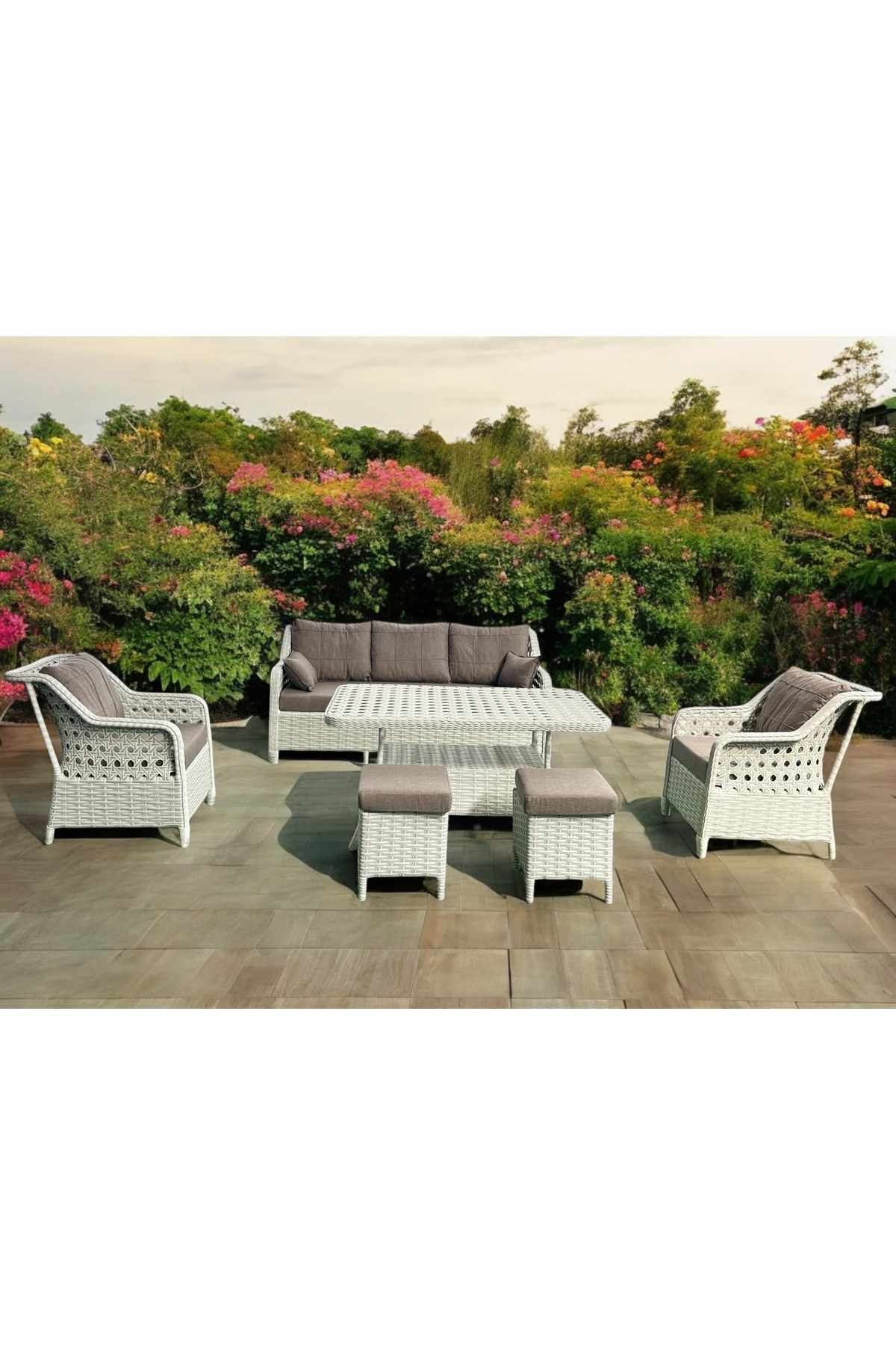 Hage-loungesett Atelier Del Sofa Rondi (175 x 78 x 60 cm) Melkebrun - Melkebrun