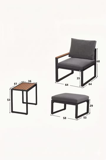 Hage-loungesett Hanah Home Multilounge (64 x 68 x 64 cm) Grå - Grå - Hagemøbler - Balkong - Balkongmøbler - Balkonggrupper