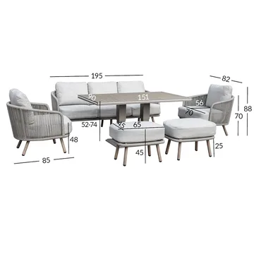Hagemøbelsett Bränor 6 deler - beige - Hagemøbler - Balkong - Balkongmøbler - Balkonggrupper