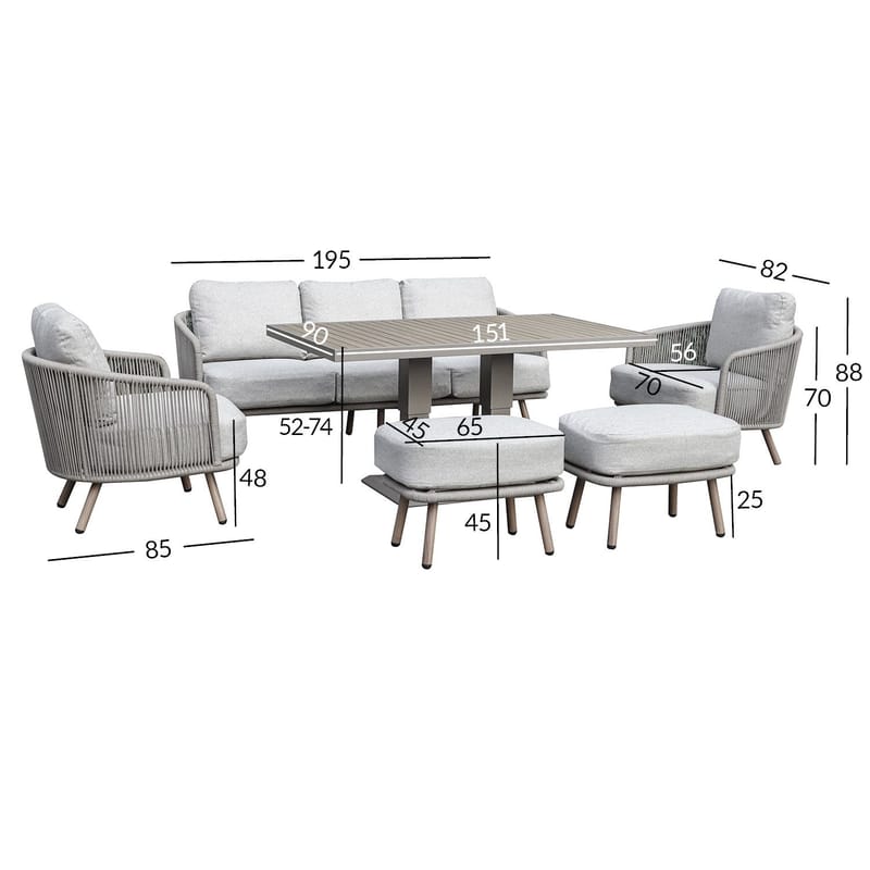 Hagemøbelsett Bränor 6 deler - beige - Hagemøbler - Balkong - Balkongmøbler - Balkonggrupper