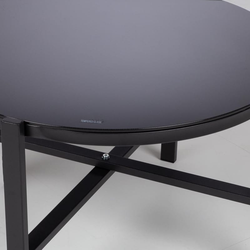 Hagemøbelsett HOME4YOU Canaan bord, benk og 2 stoler svart - Svart - Hagemøbler - Balkong - Balkongmøbler - Balkonggrupper