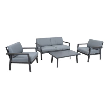 Hagemøbelsett HOME4YOU Delgado bord, sofa og 2 stoler - Grå - Hagemøbler - Balkong - Balkongmøbler - Balkonggrupper