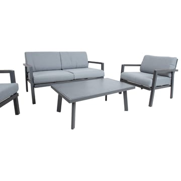 Hagemøbelsett HOME4YOU Delgado bord, sofa og 2 stoler - Grå - Hagemøbler - Balkong - Balkongmøbler - Balkonggrupper