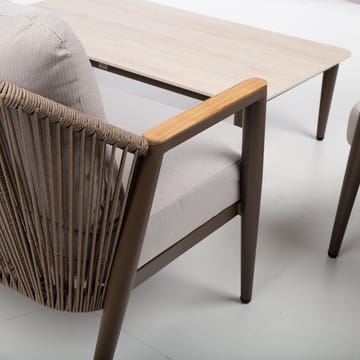 Hagemøbelsett HOME4YOU Delia bord, sofa og 2 stoler - Beige - Hagemøbler - Balkong - Balkongmøbler - Balkonggrupper