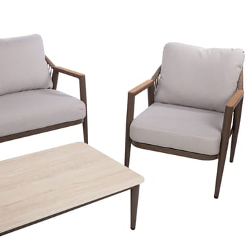 Hagemøbelsett HOME4YOU Delia bord, sofa og 2 stoler - Beige - Hagemøbler - Balkong - Balkongmøbler - Balkonggrupper
