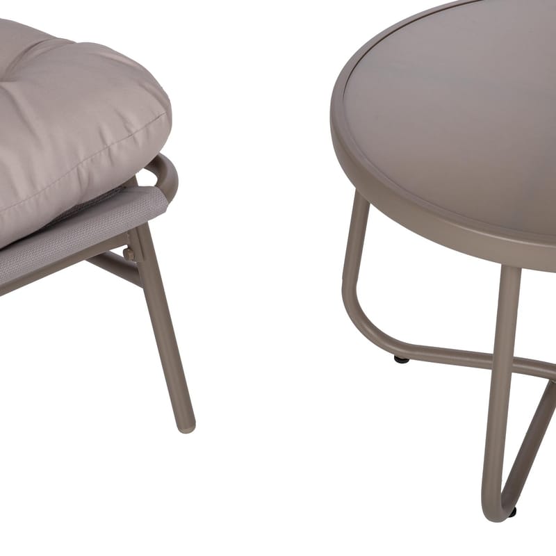 Hagemøbelsett HOME4YOU Jive bord og 2 stoler, taupe - Taupe - Hagemøbler - Balkong - Balkongmøbler - Balkonggrupper