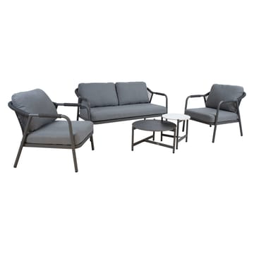 Hagemøbelsett HOME4YOU Kassel 2 bord, sofa og 2 stoler - Grå - Hagemøbler - Balkong - Balkongmøbler - Balkonggrupper