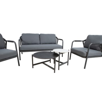 Hagemøbelsett HOME4YOU Kassel 2 bord, sofa og 2 stoler - Grå - Hagemøbler - Balkong - Balkongmøbler - Balkonggrupper