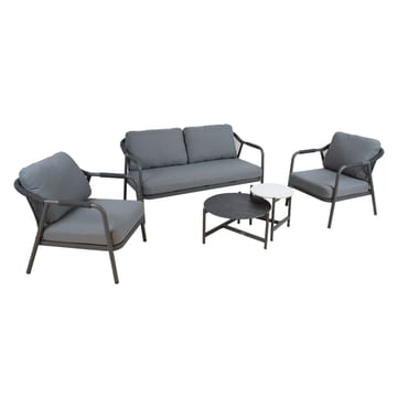 Hagemøbelsett HOME4YOU Kassel 2 bord, sofa og 2 stoler - Grå - Hagemøbler - Balkong - Balkongmøbler - Balkonggrupper