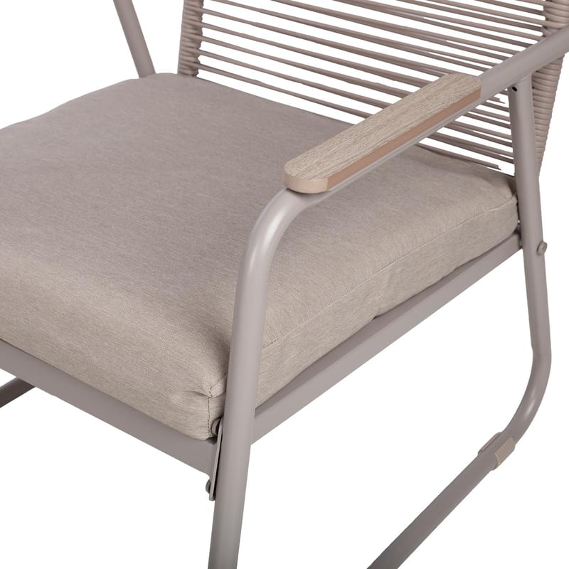 Hagemøbelsett HOME4YOU Macos bord, sofa og 2 stoler Beige - Beige - Hagemøbler - Balkong - Balkongmøbler - Balkonggrupper