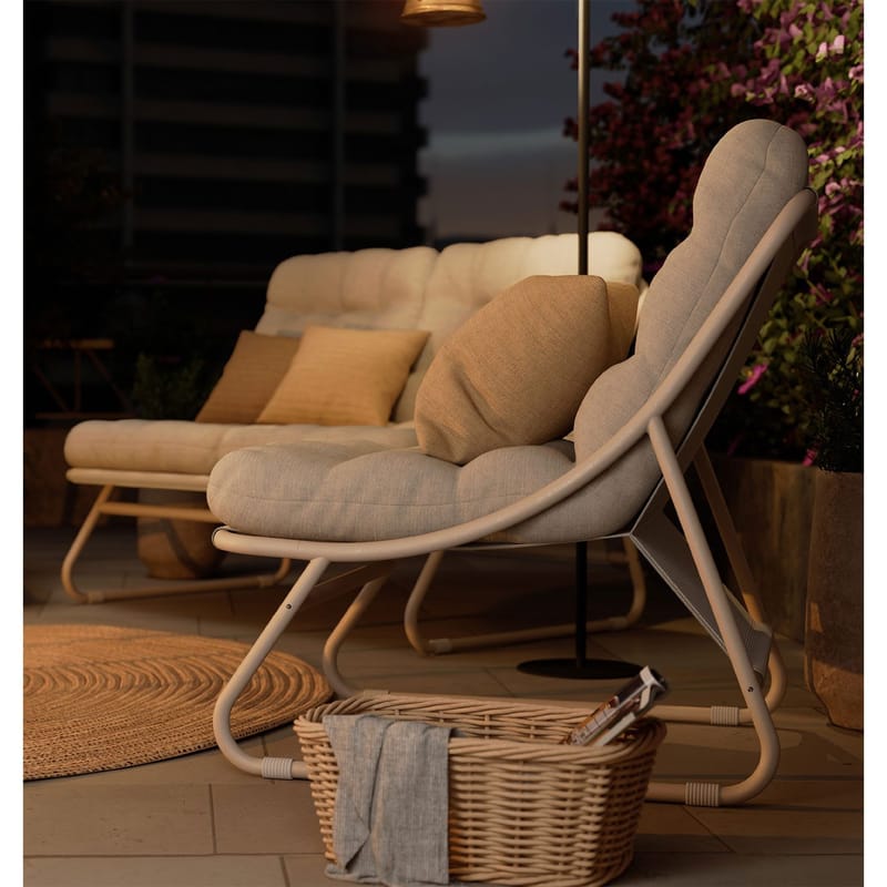 Hagemøbelsett HOME4YOU Samba bord, sofa og 2 stoler lysegrå - lys grå - Hagemøbler - Balkong - Balkongmøbler - Balkonggrupper