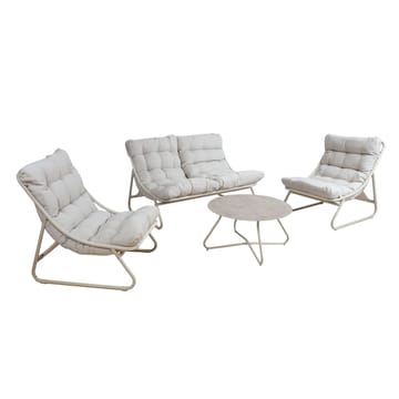 Hagemøbelsett HOME4YOU Samba bord, sofa og 2 stoler lysegrå - lys grå - Hagemøbler - Balkong - Balkongmøbler - Balkonggrupper