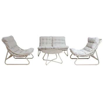 Hagemøbelsett HOME4YOU Samba bord, sofa og 2 stoler lysegrå - lys grå - Hagemøbler - Balkong - Balkongmøbler - Balkonggrupper