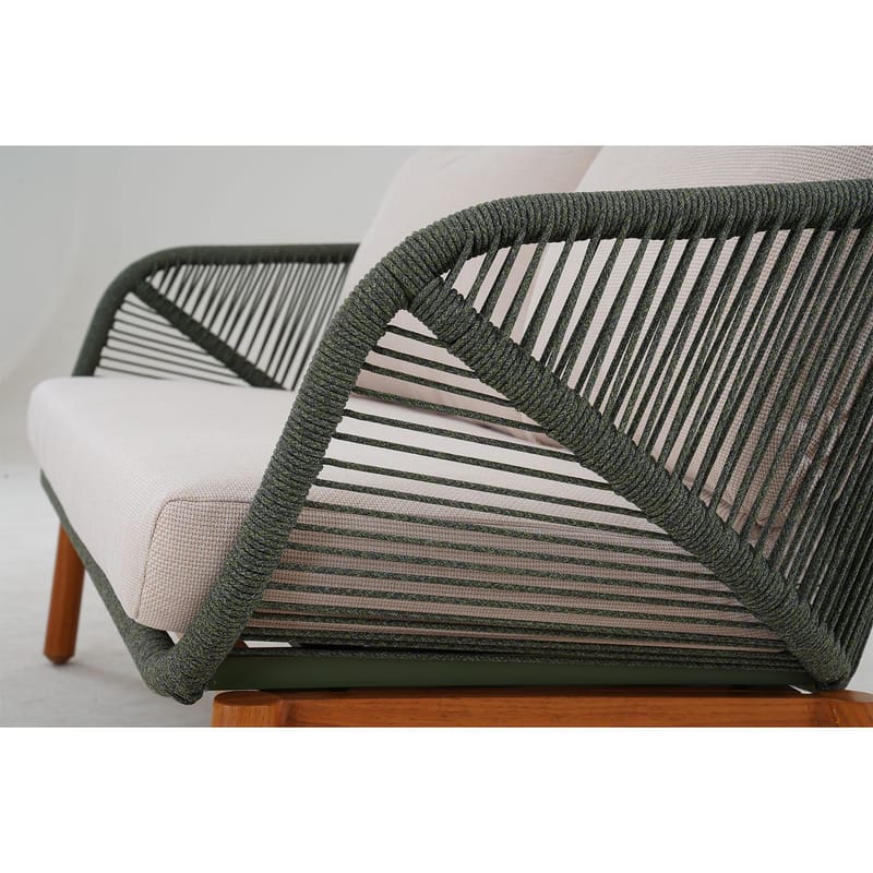 Hagemøbelsett HOME4YOU Tuxedo bord, sofa og 2 stoler - Grønn - Hagemøbler - Balkong - Balkongmøbler - Balkonggrupper