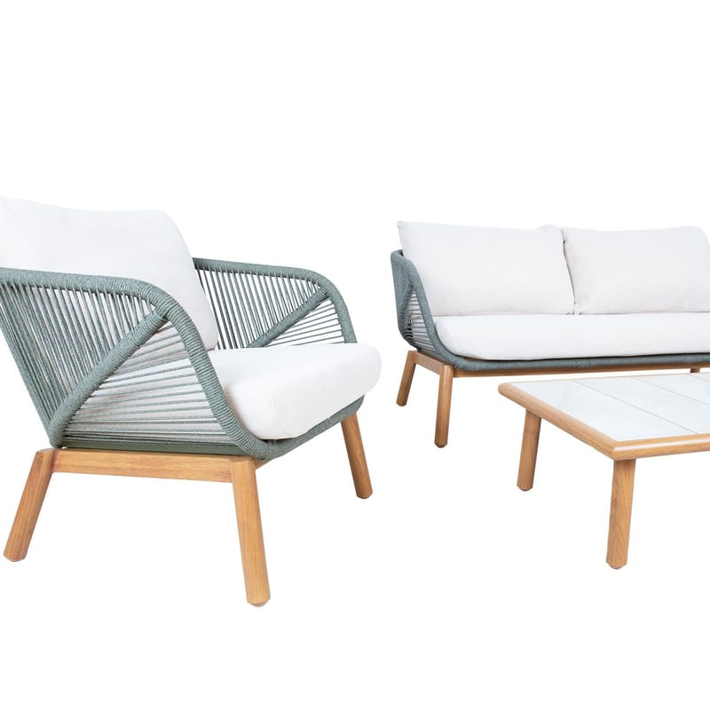 Hagemøbelsett HOME4YOU Tuxedo bord, sofa og 2 stoler - Grønn - Hagemøbler - Balkong - Balkongmøbler - Balkonggrupper