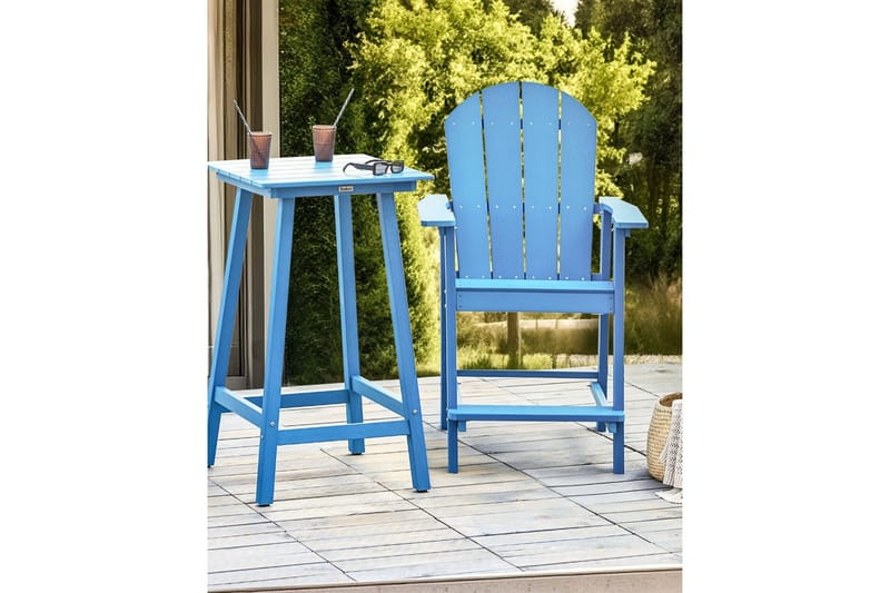 Hagestol Adirondack - Blå, 58x71x124 cm - Hagemøbler - Balkong - Balkongmøbler - Balkongstoler