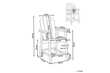 Hagestol Adirondack - Grå, 58x71x124 cm - Hagemøbler - Balkong - Balkongmøbler - Balkongstoler