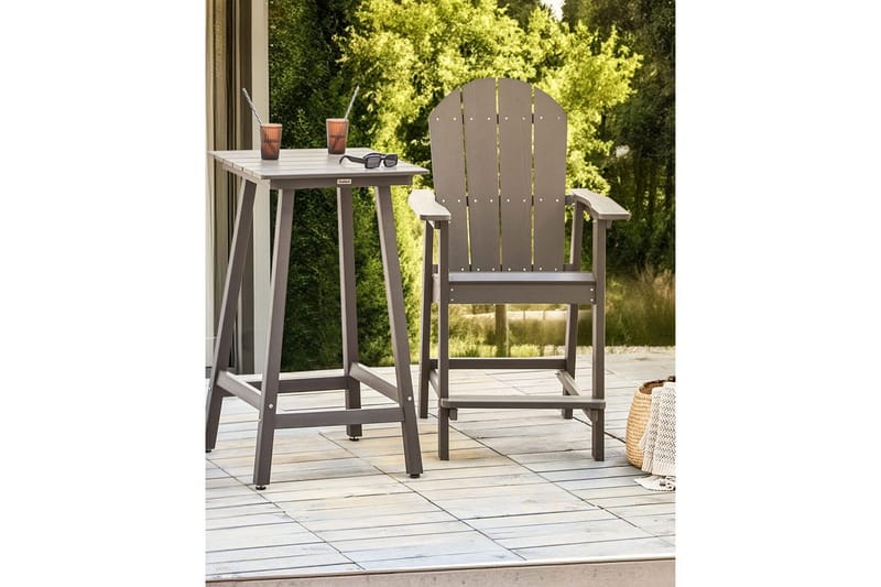 Hagestol Adirondack - Grå, 58x71x124 cm - Hagemøbler - Balkong - Balkongmøbler - Balkongstoler