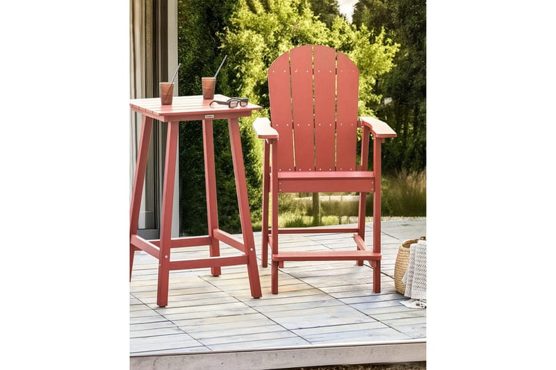 Hagestol Adirondack - Rød, 58x71x124 cm - Hagemøbler - Balkong - Balkongmøbler - Balkongstoler