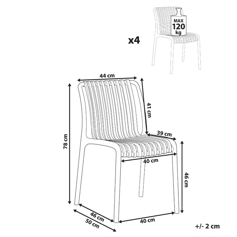 Hagestol Ariccia 4-pakning - Grønn - Hagemøbler - Balkong - Balkongmøbler - Balkongstoler