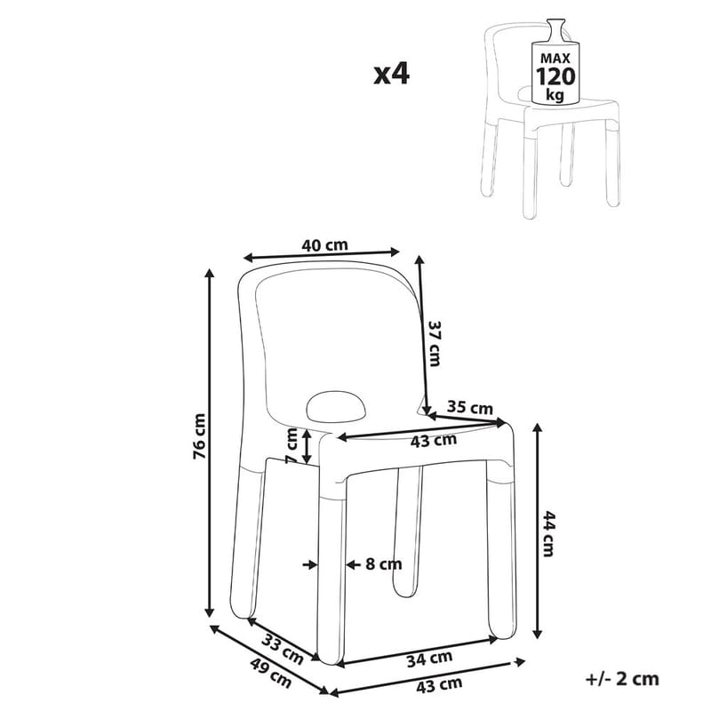 Hagestol Betim 4-pakning - Svart - Hage - Uterom & feriehus - Lysthus & gazebo