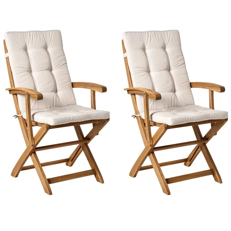 Hagestol Maui Premium 2-pakning - Lyst tre, beige - Hagemøbler - Balkong - Balkongmøbler - Balkongstoler