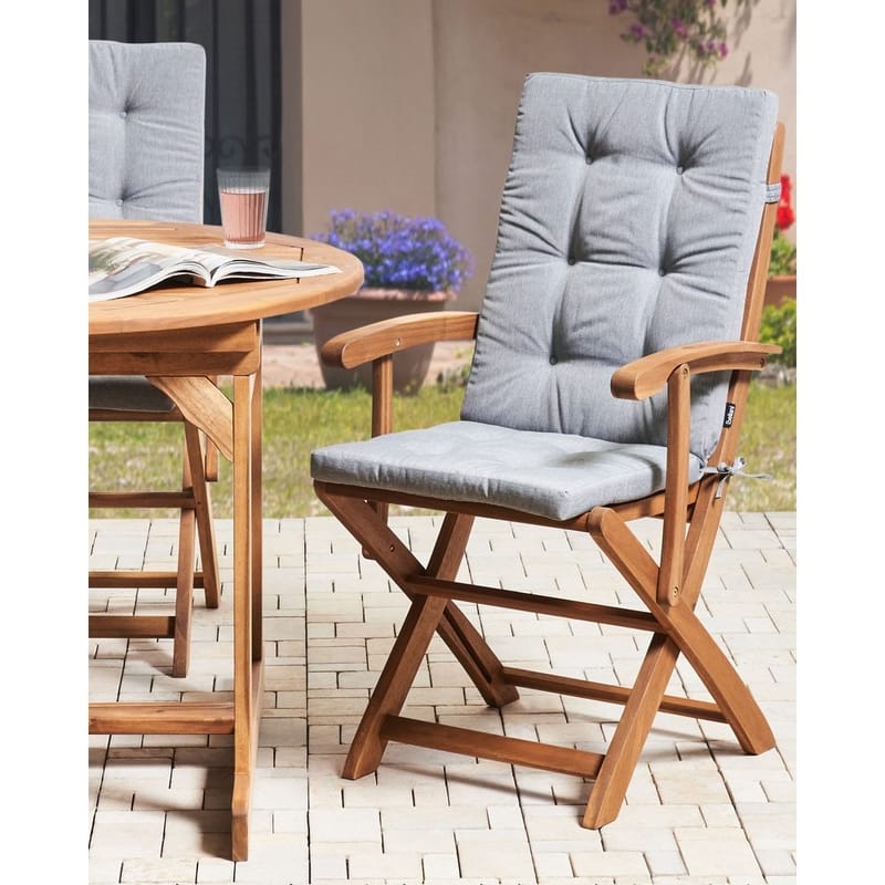 Hagestol Maui Premium 2-pakning - Lyst tre, grå - Hagemøbler - Balkong - Balkongmøbler - Balkongstoler