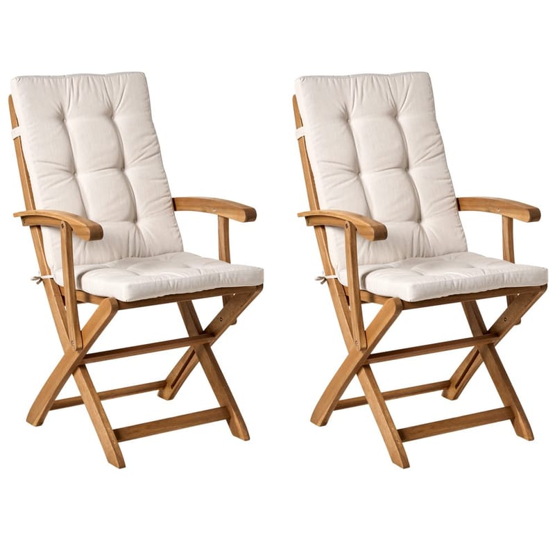 Hagestol Maui Premium 2-pakning - Lyst tre, beige - Hagemøbler - Balkong - Balkongmøbler - Balkongstoler