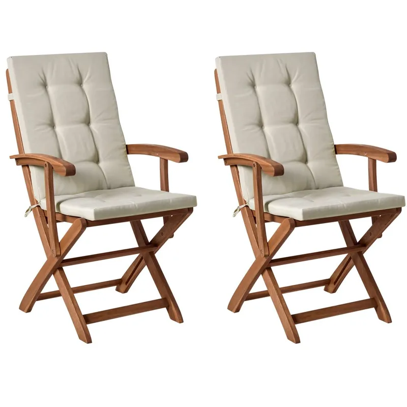 Hagestol Maui Premium 2-pakning, Lyst tre, taupe