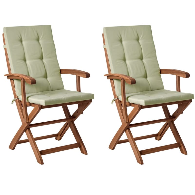 Hagestol Maui Premium 2-pakning - Lyst tre, grønn - Hagemøbler - Balkong - Balkongmøbler - Balkongstoler