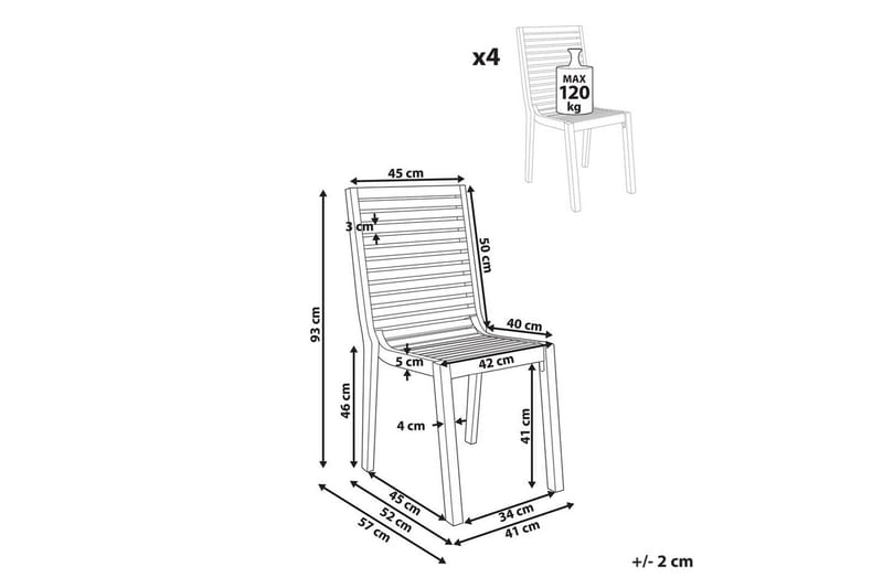Hagestol Ombriano sett på 4 - Hagemøbler - Balkong - Balkongmøbler - Balkongstoler